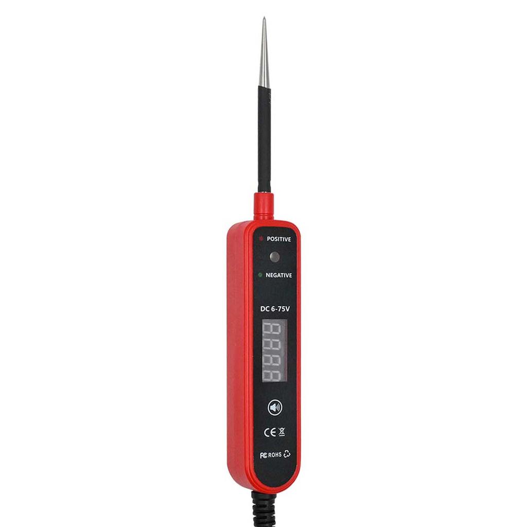Automotive Circuit Tester 6-75V  , LED Digital Display Auto Electrical Test Light with Voltage Detection, Polarity and Continuity Checker for Car Tru