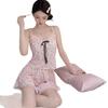 Sexy pajamas women's summer 1011 new ice silk pure desire wind suspender shorts set loungewear girl wind sweet sister