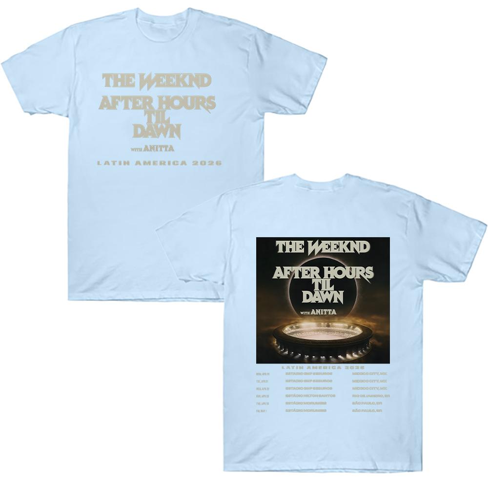 Latin America 2026 Tour TheWeeknd T-shirt Graphic Cotton T Shirts Vintage 90s Hip Hop Gothic Tee Casual Unisex Loose T-shirt
