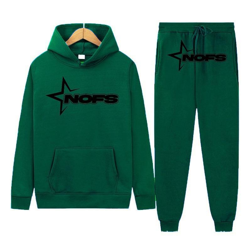2026Y2KNOES Hoodie Set Sweatshirt Two-piece Gothic Punk Rock Streetwear Hip-hop Style