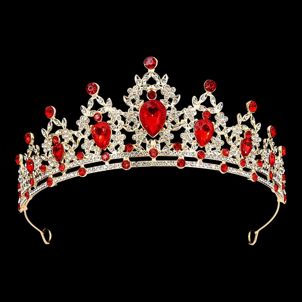 Bride's Crown Colorful Rhinestone Headband Baroque Alloy Crown Wedding Dress and Evening Gown Accessories Hair Ornaments Colorful Diamonds