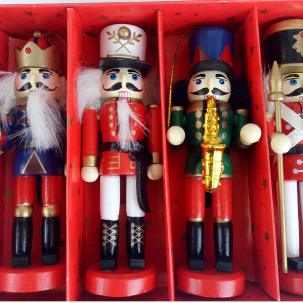 Nutcracker Miniatures Home Creative Party Decoration Walnuts Soldiers Band Dolls Handicrafts 12cm Home Decoration Vintage Mini
