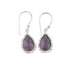 Natural Amethyst Gemstone  925 Sterling Silver Jewelry Handmade Earrings 1.30" EE-3-8
