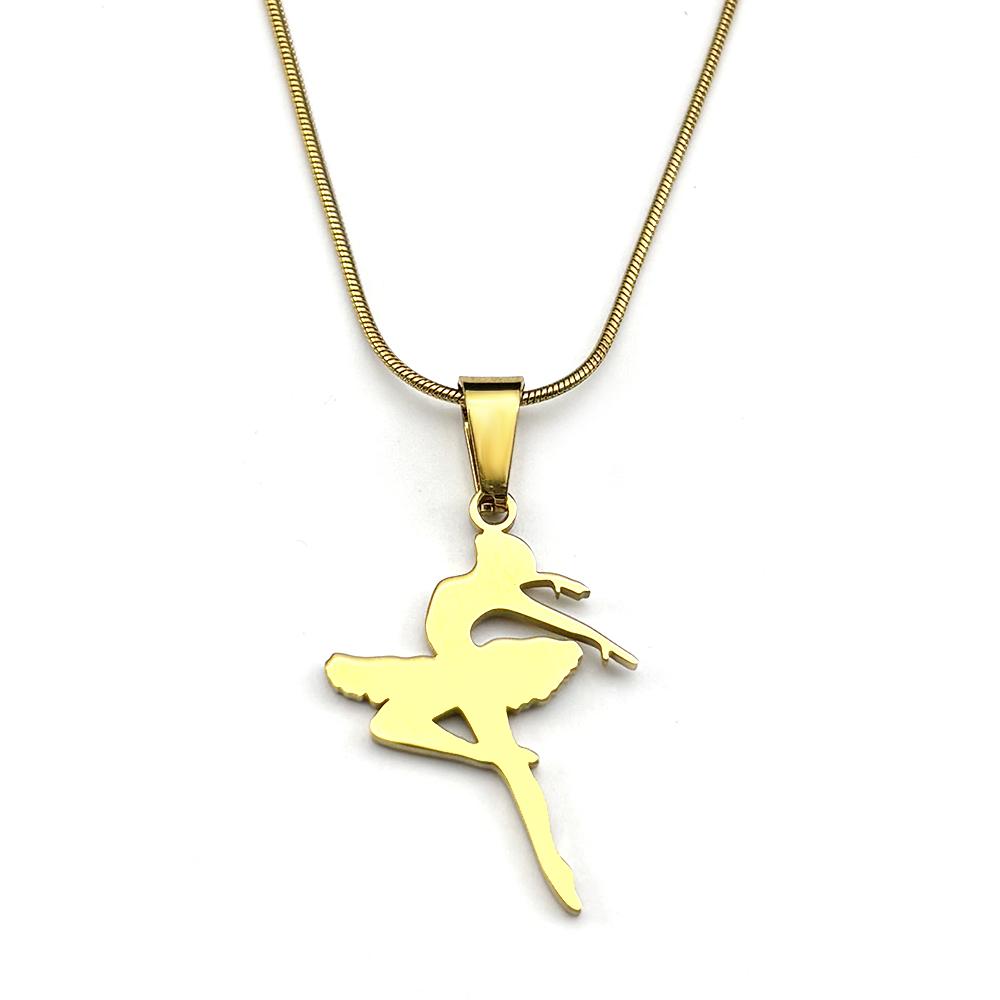 Rhythmic Gymnastics Ballet Necklace For Women Men Stainless Steel Silver Color 2026 Trend Gymnast Art Sport Jewelry Accessories