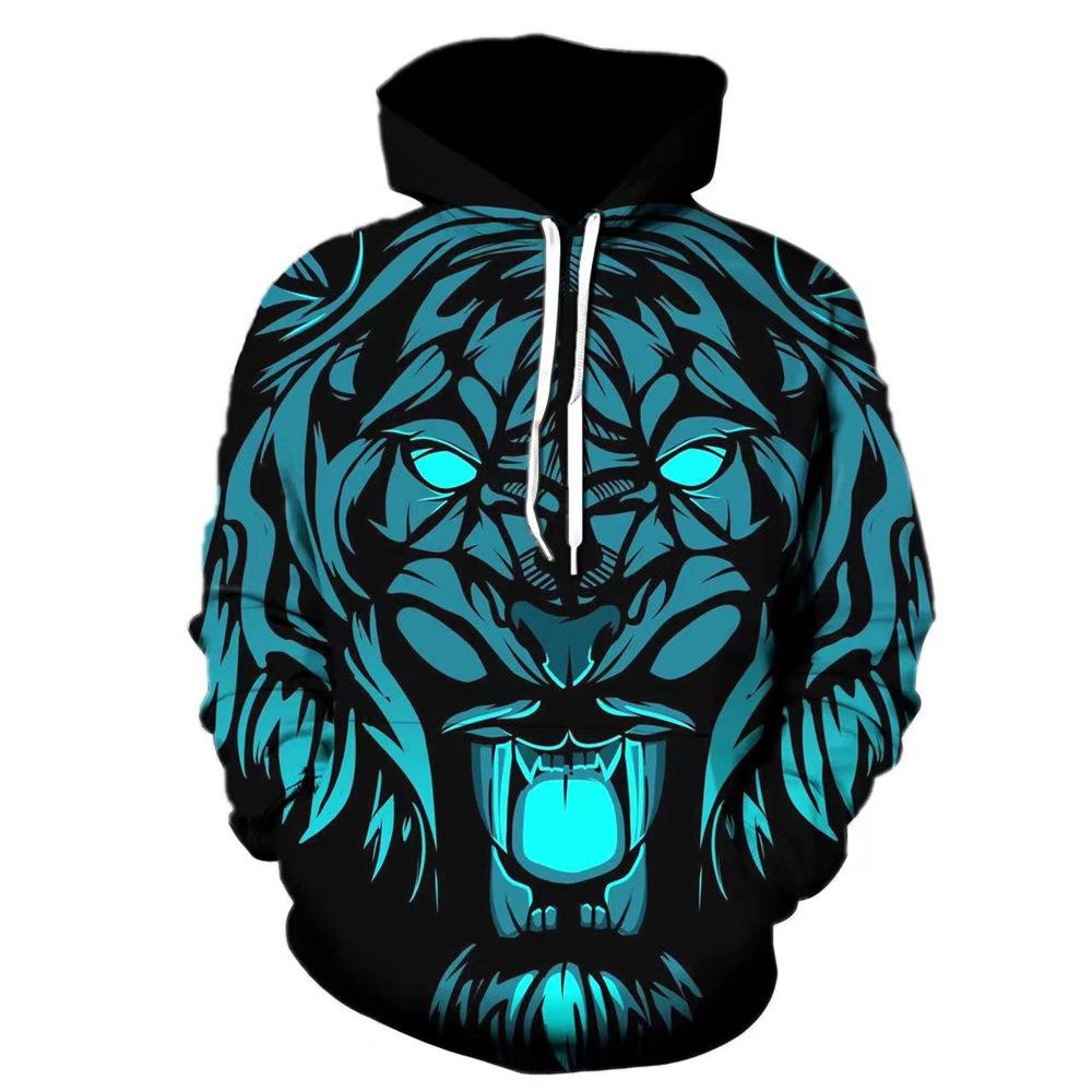 Autumn New Tiger Series Printed Sweatshirt 3D Sweatshirt Men's Loose Pullover Hoodie Sweatshirt