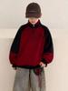 Boys' Red Velvet-Thickened Hooded Fleece Jumpsuit for Autumn/Winter 2025 - Year of the Rooster Trend.