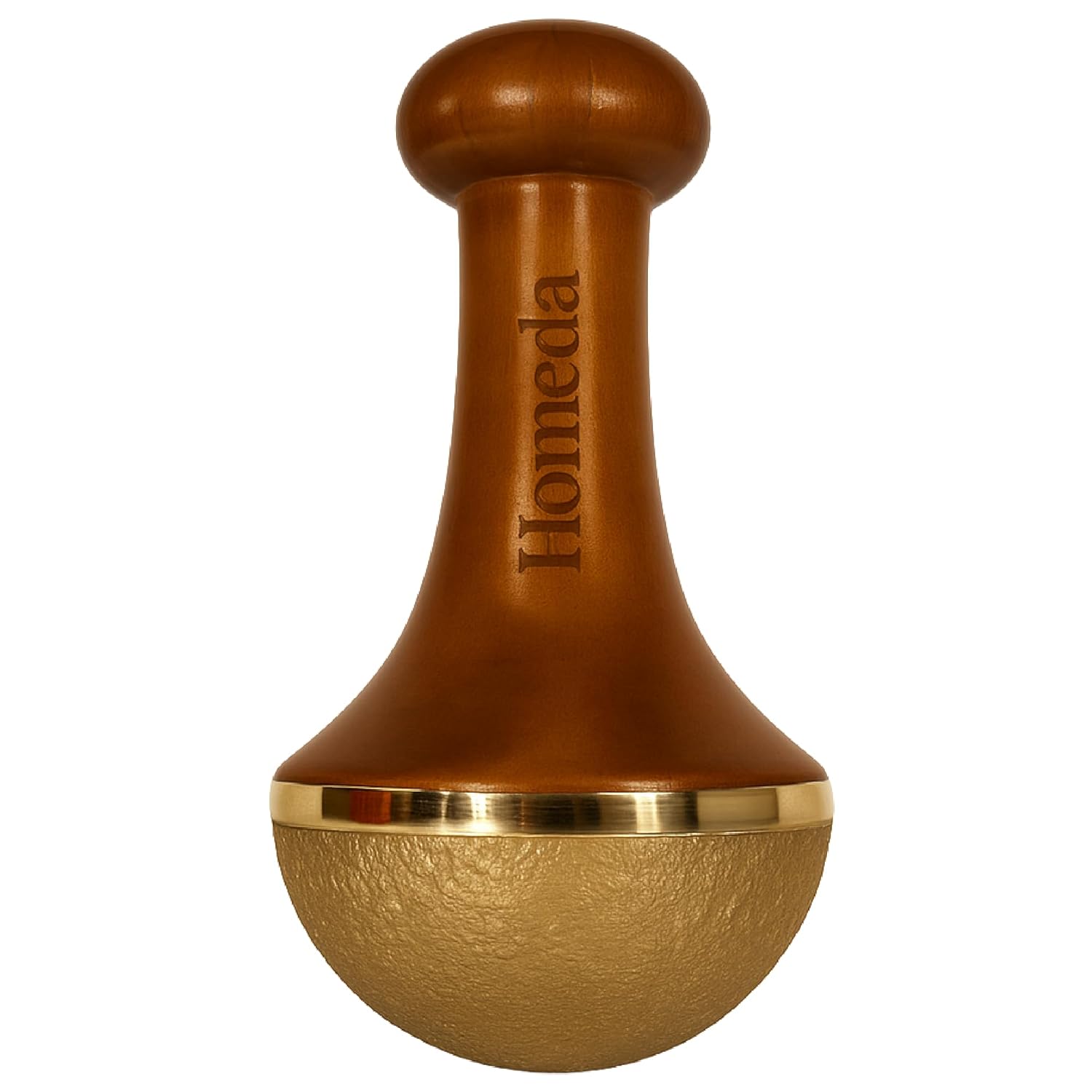 Kansa Vati Foot Massager, Kansa Wand for Foot Massage with Teak Wooden Handle,