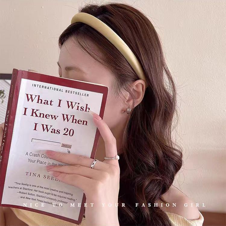 Glossy Solid Color High Skull Headband for Women - Non-Slip Hair Accessory