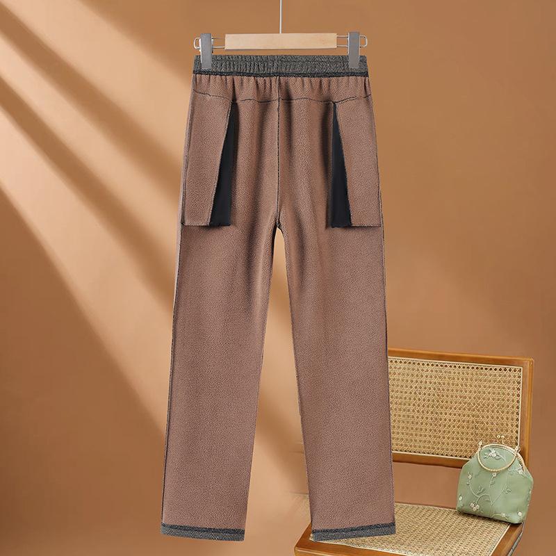 High Quality Woolen Straight Trousers Women Autumn Winter Oversize High Waist Pants Fleece Thicken Warm Casual Pants Female