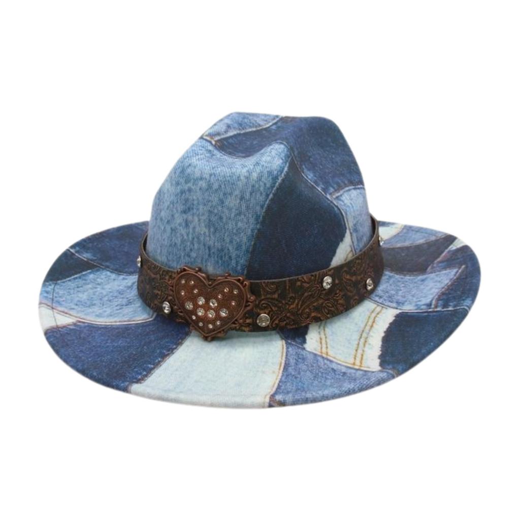 Travel Photography Vacation Stage Performance Jazz Hat Western Retro Cowboy Hat Big Love Fashion Street Shot Felt Hat