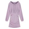 Korean Casual Hoodie Dress With Wrinkled Pencil Skirt Style For Autumn Women