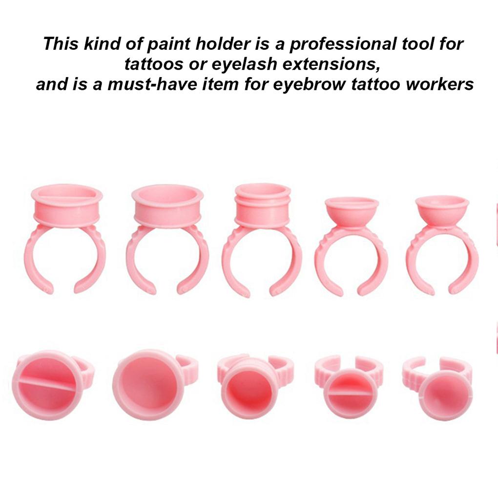 100Pcs Disposable Eyelash Extension Glue Rings,Eyelash Extension Glue Holder