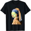 Girl with a Pearl Earring Face Mask by Johannes Vermeer Art T-Shirt(1)