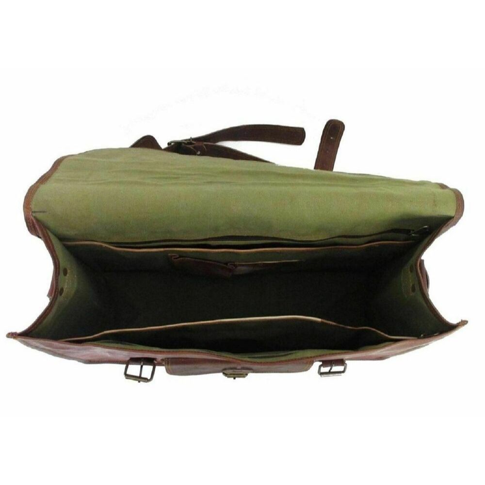 Новая мужская натуральная винтажная коричневая кожаная сумка через плечо для ноутбука 11 — фото 3