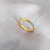 18k Gold Plated Ring with Three Spaced Faux Turquoise Stones