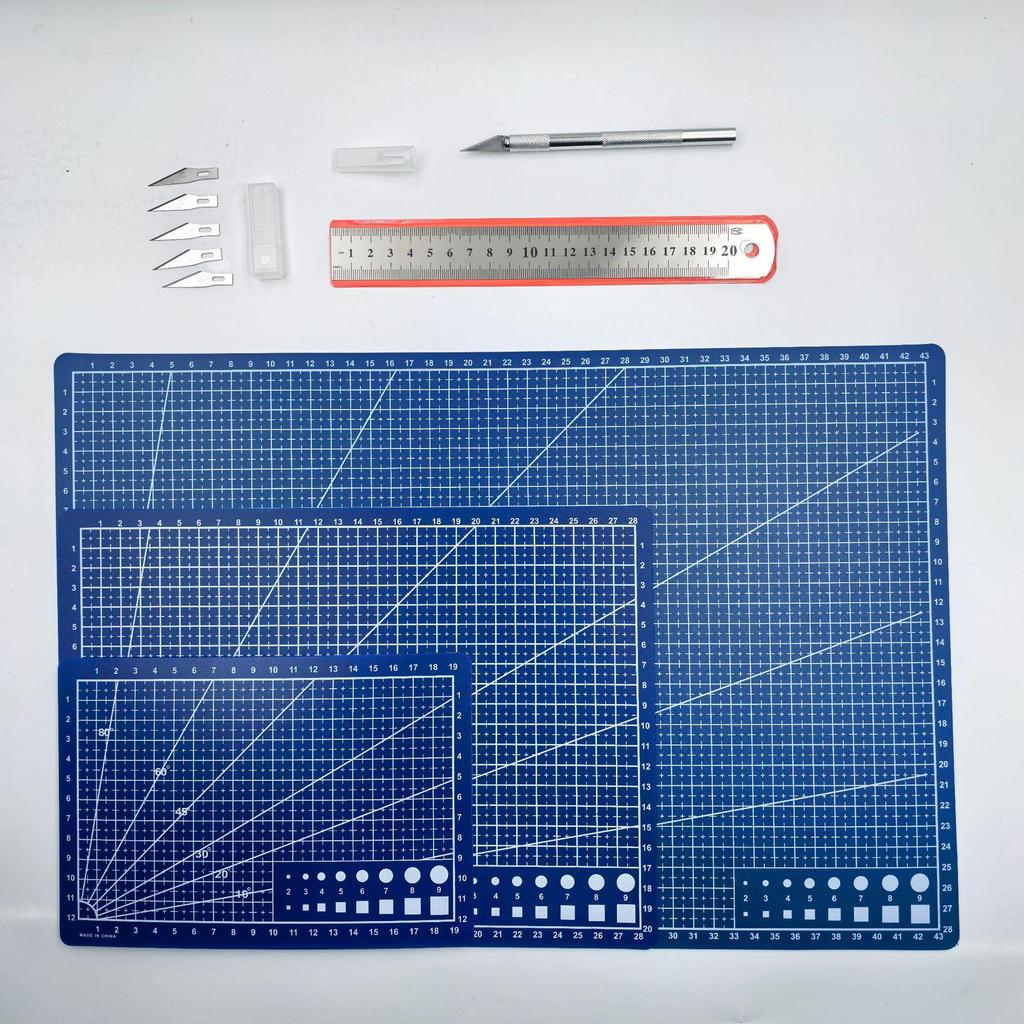 A3/A4/A5 Cutting Board & Stationery Set: Engraving Pen, Ruler, Carving Knife, Mat Board - Multi-piece Handmade Craft Kit