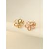 14K Point Five-Petal Piercing Earrings