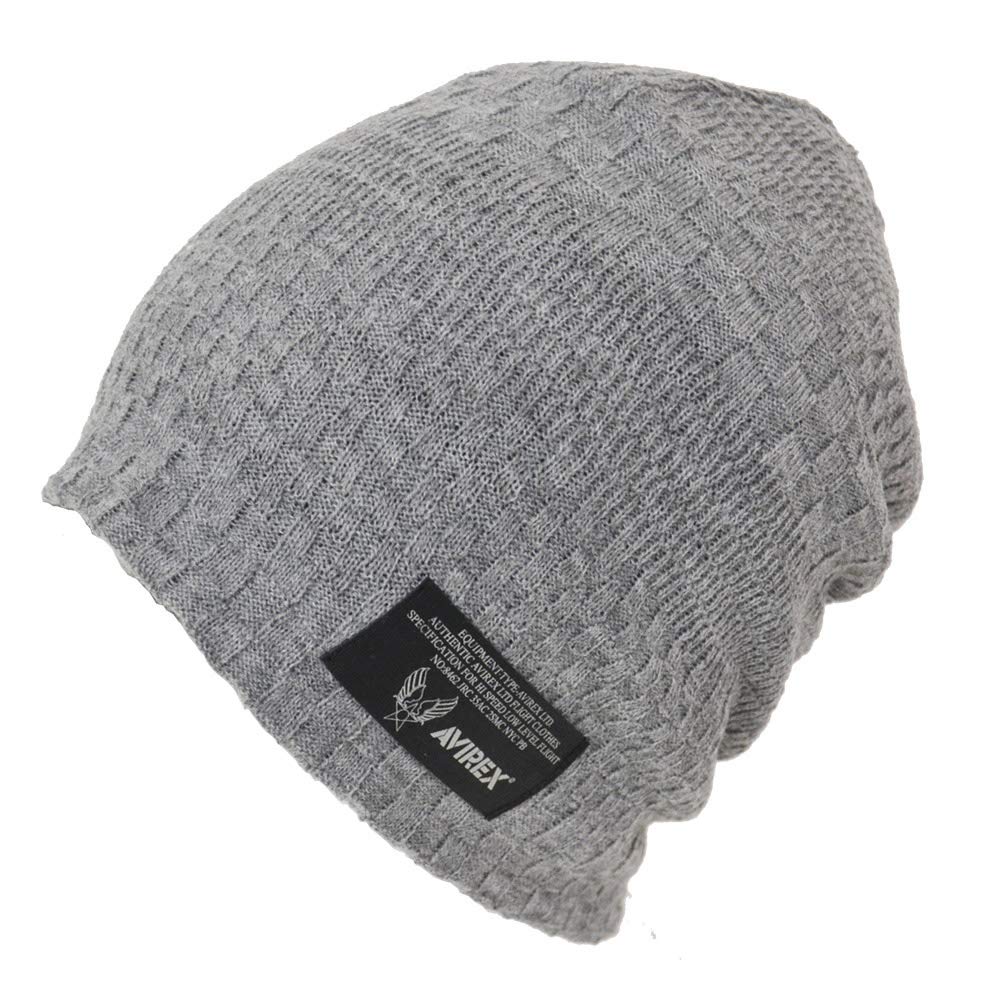 Avirex Knit Cap Beanie Gray (Type A, (Jacquard Knit))