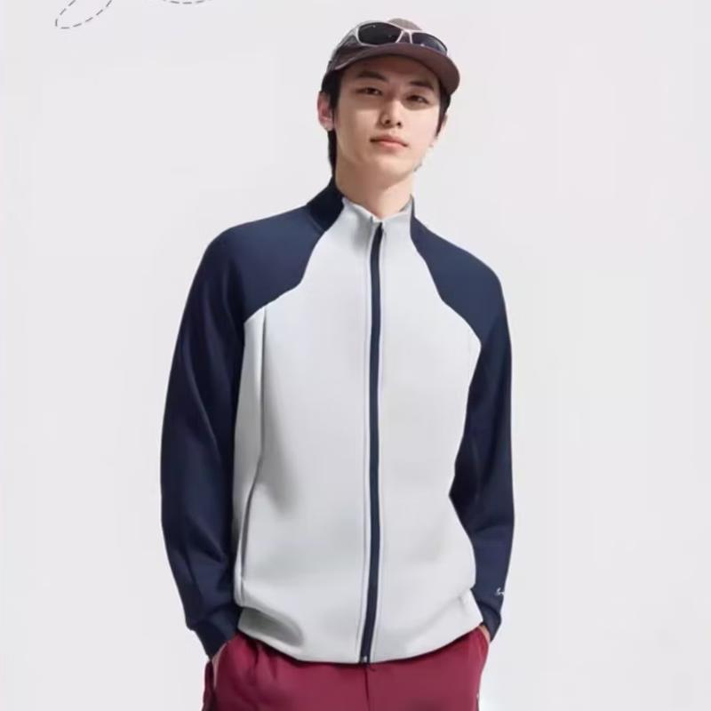 Li-Ning Men s Color-block Stand Collar Sports Sweatshirt Jacket AWDVA85 XXL