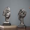 Abstract Statue Resin Desktop Ornaments Sculpture Miniature Figurines Face Character Nordic Art Crafts Office Home