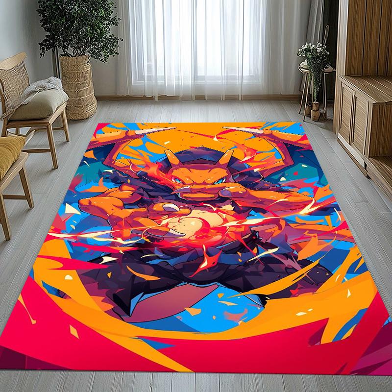Charizard Charmander Pokemon Living Room Non-Slip Area Rug Soft Carpet for Bedroom Kids Playroom Sofa,Home Decor Doormat Gift
