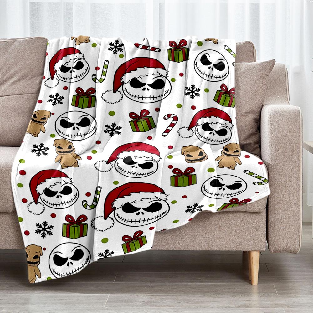 The Nightmare Before Christmas Theme Printed Blanket - Perfect for Couch, Bed, Travel & Outdoor Use | Machine Washable, Cozy & Durable.