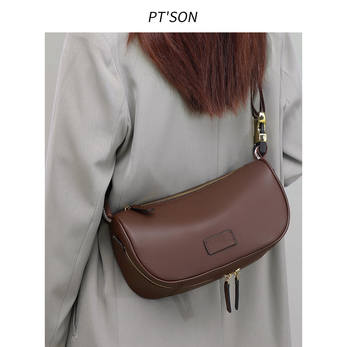 

Сумка через плечо Женская сумка Сумка подмышкой Сумка через плечо из коровьей кожи Большая вместимость Сумка через плечо Премиум-сумка для пельменей Сумки шоколадный