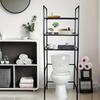 1 Space-Saving Toilet Overhead Storage Rack 3-Layer Independent Frame With Toilet Paper Holder And Hooks, Easy To Assemble No Drilling Required