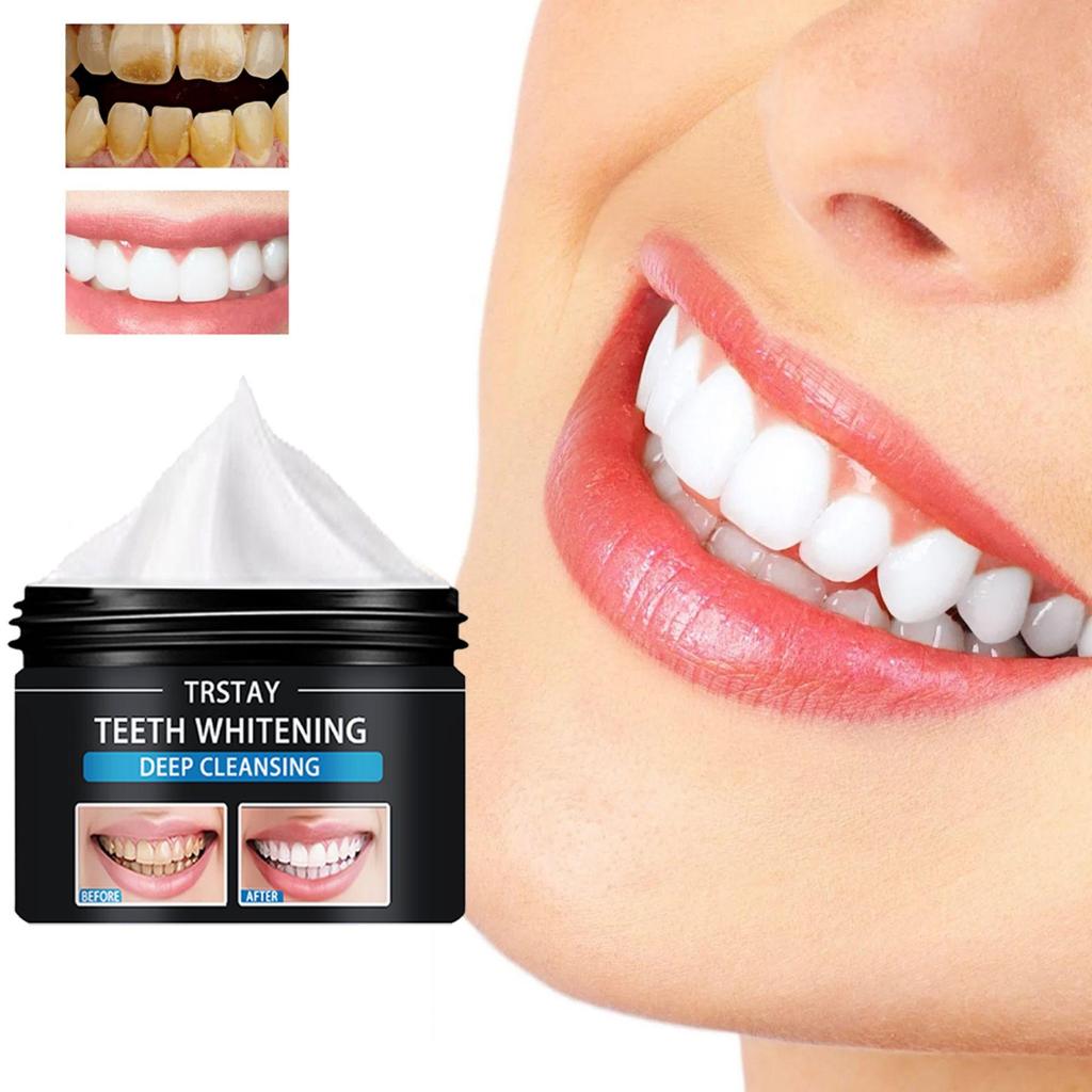 TRSTAY Zubní pasta Korekce barvy zubů, odstranění kouře, odstranění skvrn, rozjasnění a bělení Zubní pasta Hloubkové čištění, ochrana zdraví zubů