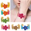 Bracelet Floral Fait Main en Rafia et Alliage Bijoux Bohèmes Légers Élégant Accessoire de Poignet pour un Usage Quotidien