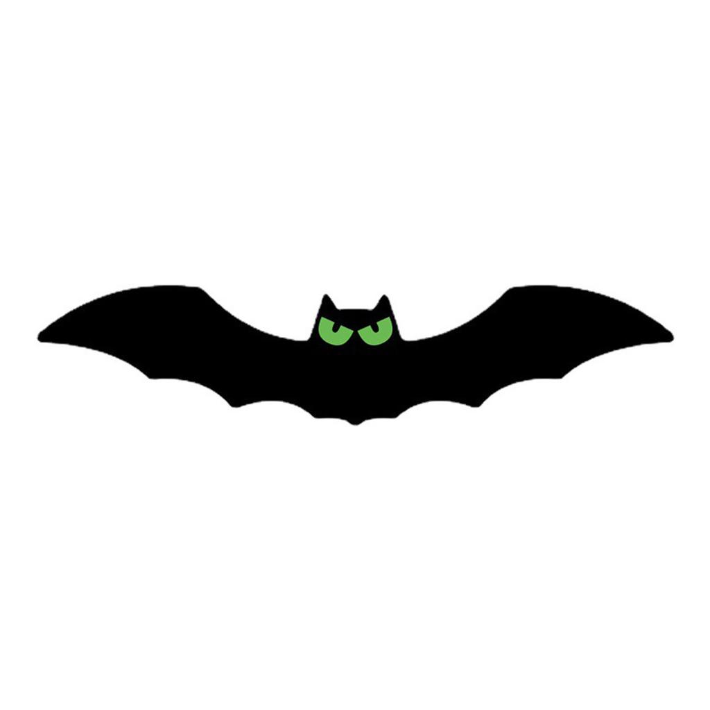 10 Pack Halloween Bats With Glowing Eyes Fluorescent Bats Pendant Hanging Ornament Indoor Outdoor Wall Decor ,5 Big + 5 Small,