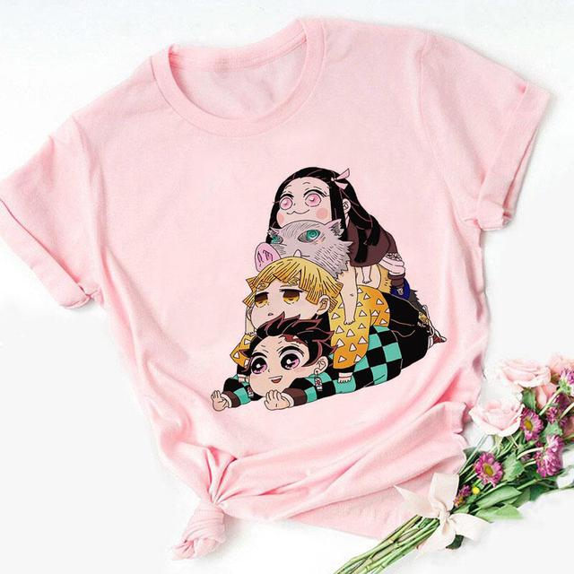 Nezuko Kamado Kimetsu No Yaiba Imprimare Roz Tricouri copii Copii Bebeluși Drăguț Harajuku Kawaii Haine Băiat Fată Topuri Cadou, Drop Ship