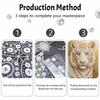 5D DIY Pearl Diamond Painting Kit Majestic White Tiger Full Drill Embroidery Mosaic Art Home Wall Decor Gift