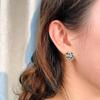 Wild Retro Women Rhinestone Black French Fashion Jewelry Zinc Zinc Alloy Stud Earrings Camellia Earrings