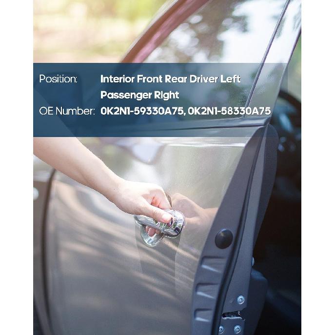 ECCPP Door Handles Interior Inner Inside Front Rear Passenger Driver Side Replacement for 2001 2002 2003 2004 for Kia Spectra Gray(4pcs)