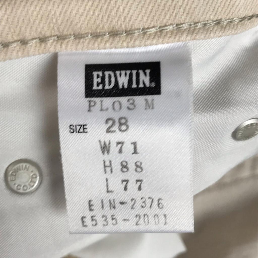 EDWIN Chino Pants [W28/76cm Inseam/Ivory] Men Japan Made(USED)