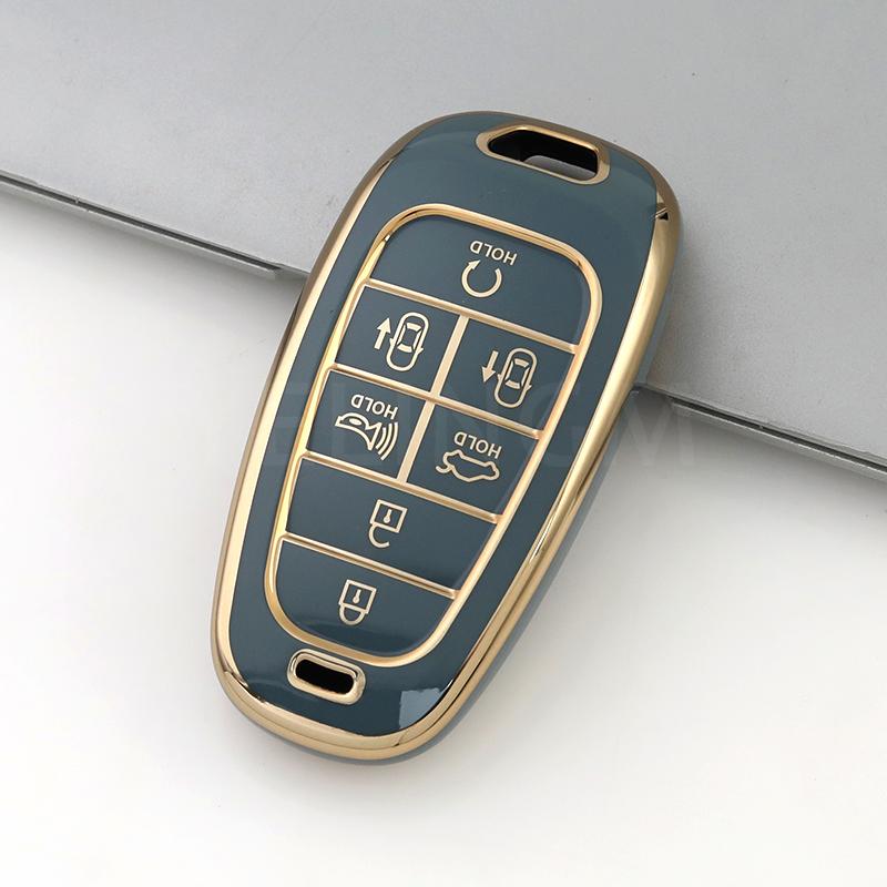 7 Buttons Tpu Car Key Case Cover For Hyundai Santa Fe Tucson Ioniq 5 Atos Prime Solaris For Hyundai Palisade