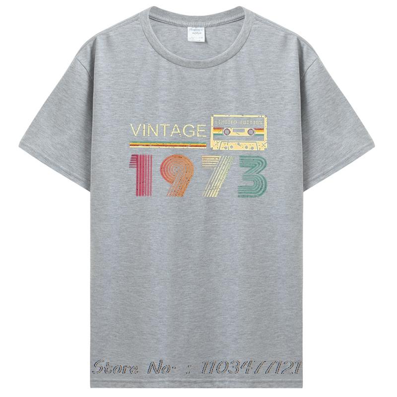 Best Of 1973 Birthday Gifts T Shirt Men's Cotton Funny T-Shirt Old Graphic T Shirt Men Clothing Oversized Tshirt Tees