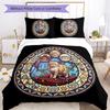Cyber Isle Cat Legacy Pattern Bedding,Quilt Set Quilt Cover Pillowcase Home Birthday Gift (1 * Duvet Cover + 2 * Pillowcase, Without Core)