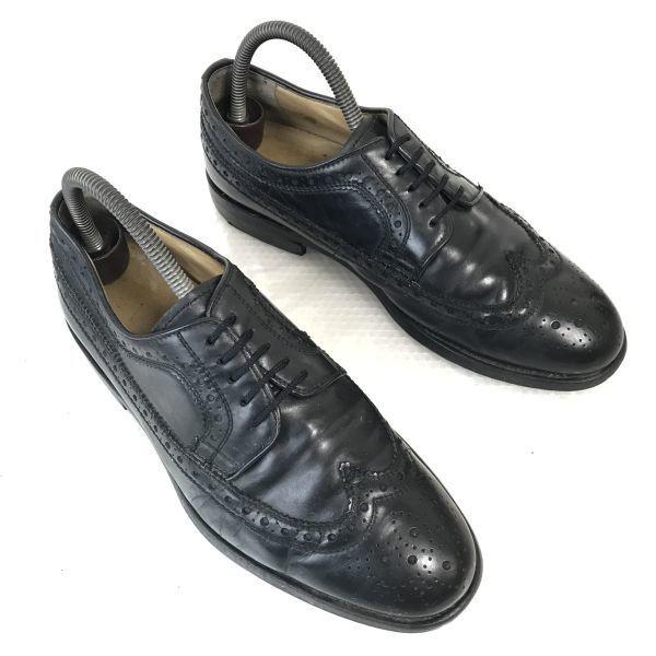 Vintage/REGAL Imperial Grade/Goodyear Welt Leather Wingtip Shoes/25.0EE/Black/Business Dress Shoes(USED)