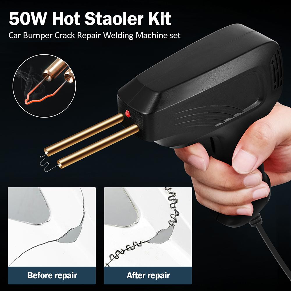 50W US Plug Auto Bumper Repair Tools Kit Plastic Welder Gun Garage  Hot Stapler Lassen Machine