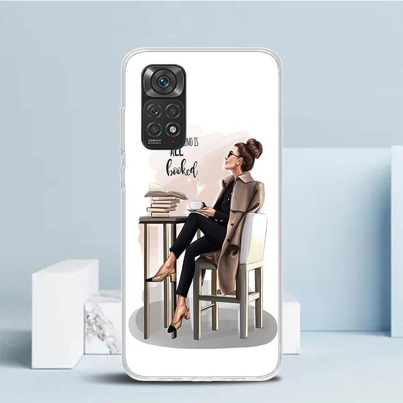 Girl Boss Female Coffee Phone Case For Xiaomi Redmi Note 15 14 14S 13 12S 12 Pro Plus 11S 11 11T 11E 10S 10 + Soft TPU Back Cove
