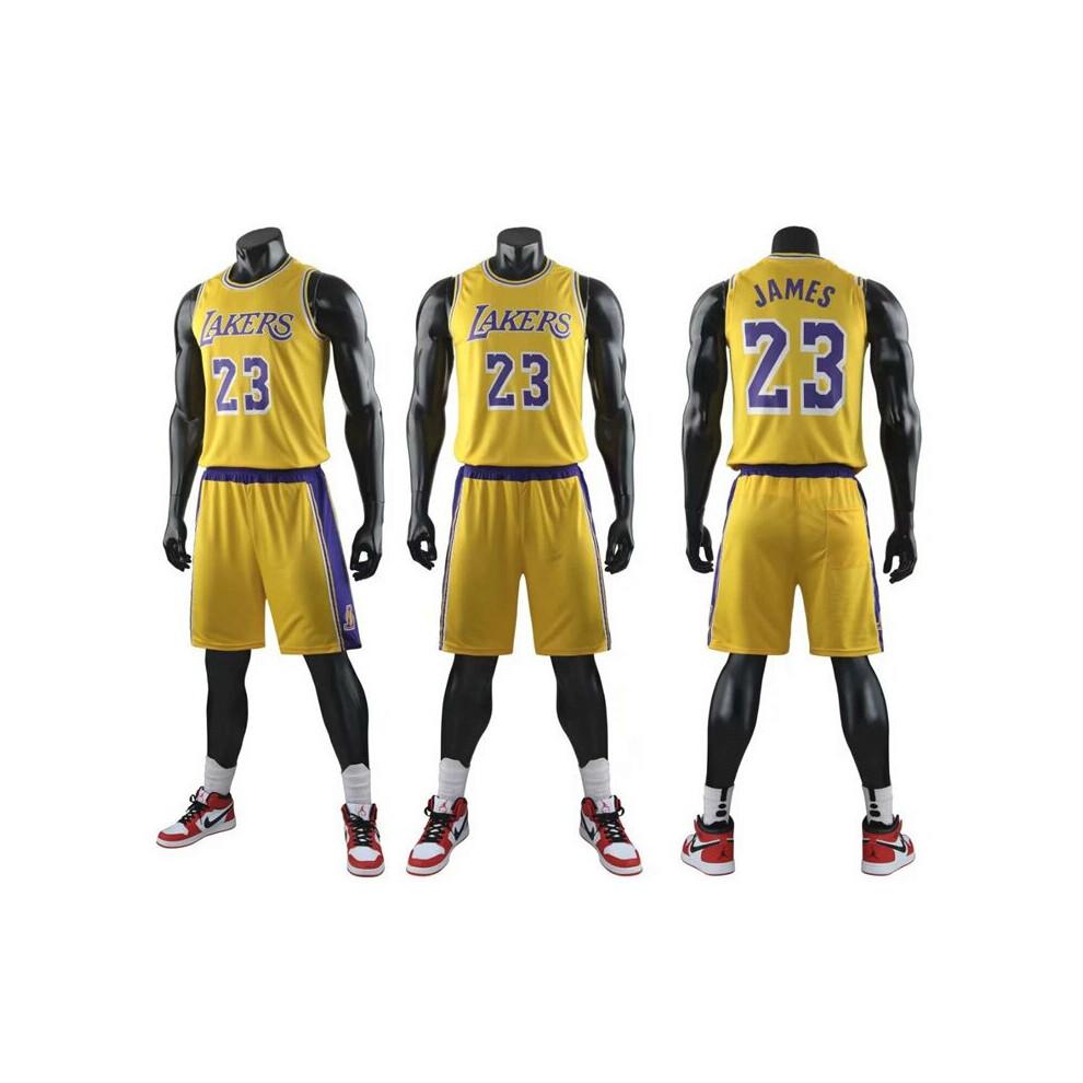 James Jersey No. 23 Lakers Children's Basketball Uniform Set