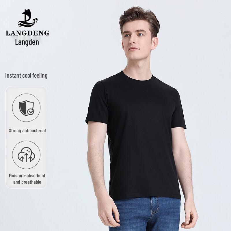 Langdeng Men's Antibacterial Cooling Round Neck T-Shirt