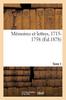 Kniha Memoires Et Lettres, 1715-1758. Tome 1