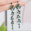 New Fashion Red Zircon Long Tassel Earrings for Women Elegant Rose Crystal Pendant Earrings Girl Party Wedding Statement Jewelry