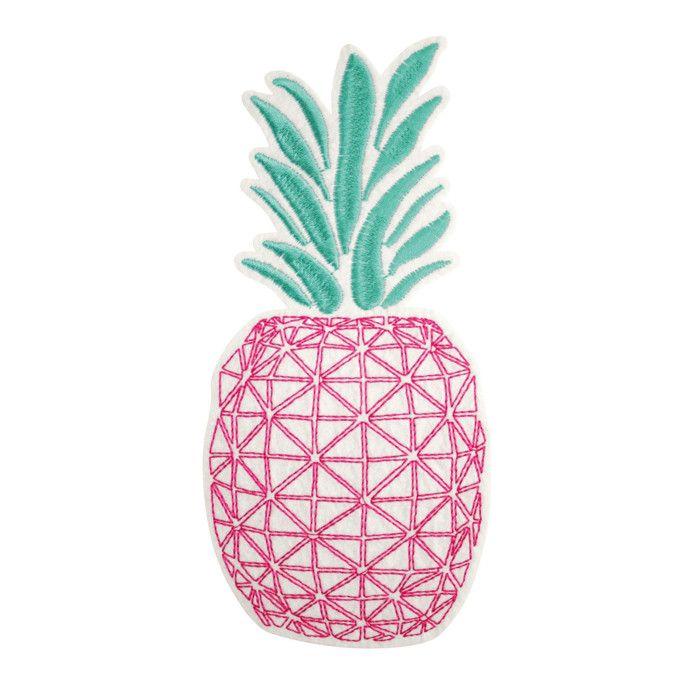 Maxi patch brodé Ananas 17,5 x 8 cm