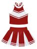 Kids Cheerleading Outfit 2Pcs Girls Dance Cheerleading Stage Performance Costumes Sleeveless Tops with Skirt