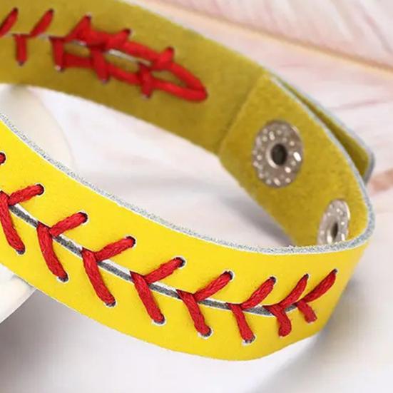 Baseball Bracelet Bright Color Ultralight Non-Fading Wear Resistant Adjustable Unisex Sports Wristband Bangle Gifts