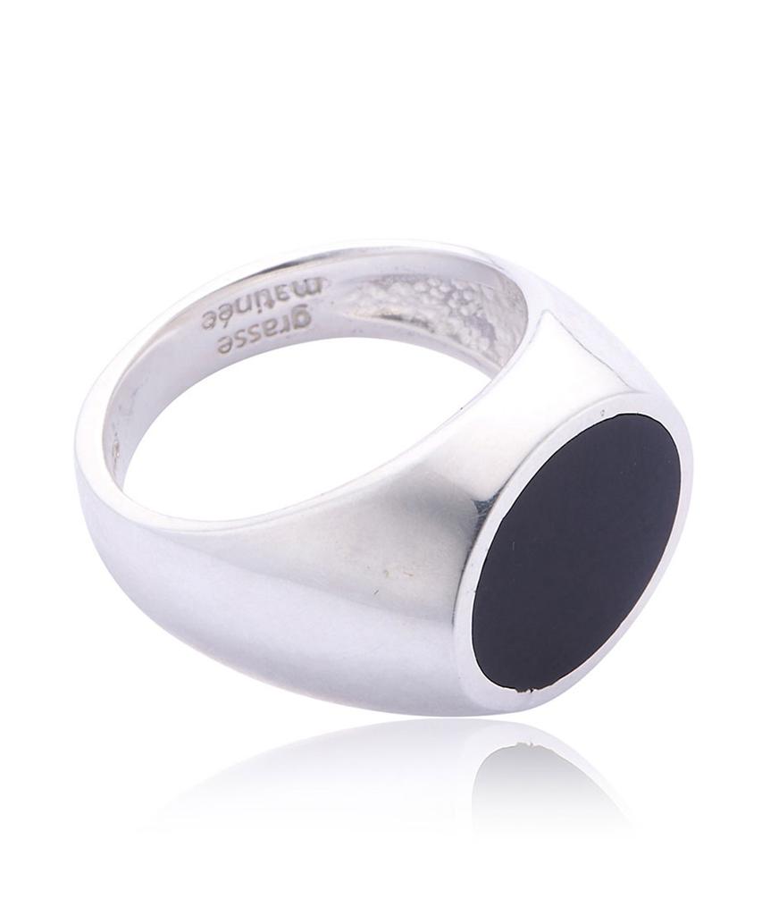 Grasse Matinee Oval Signet Ring Black